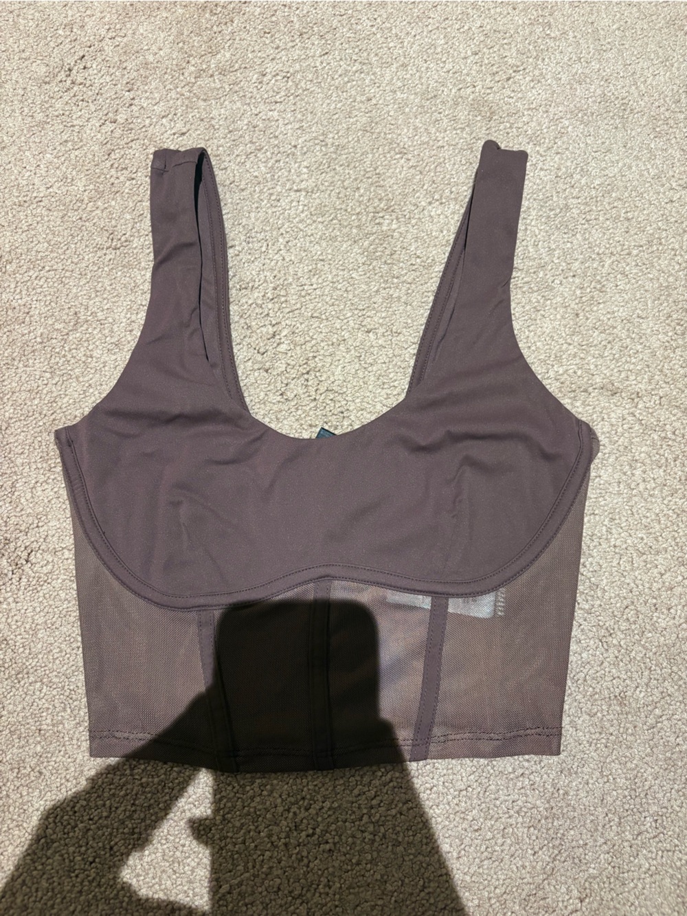 Dynamite Brown Scoop-Neck corset Crop Top size xs